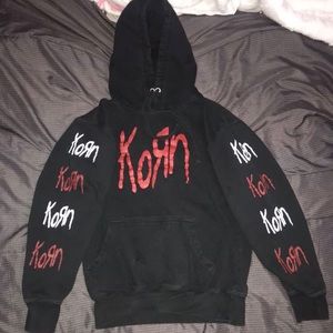 Korn hoodie with a manufacturer defect